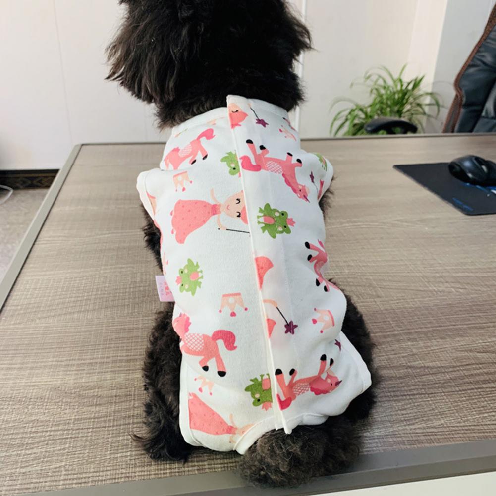 Mono portátil para mascotas, mono de algodón para perro, estampado, amigable con la piel, traje de destete para mascotas