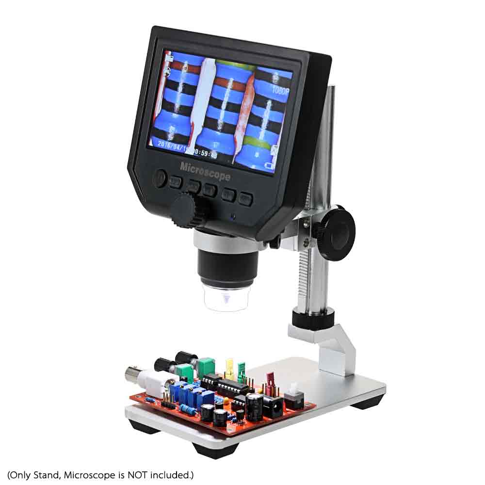 Bærbart digitalt mikroskop 4.3 " lcd elektronisk hd video mikroskoper usb endoskop lup kamera universal al-legering stent: Eu-stik / Blå