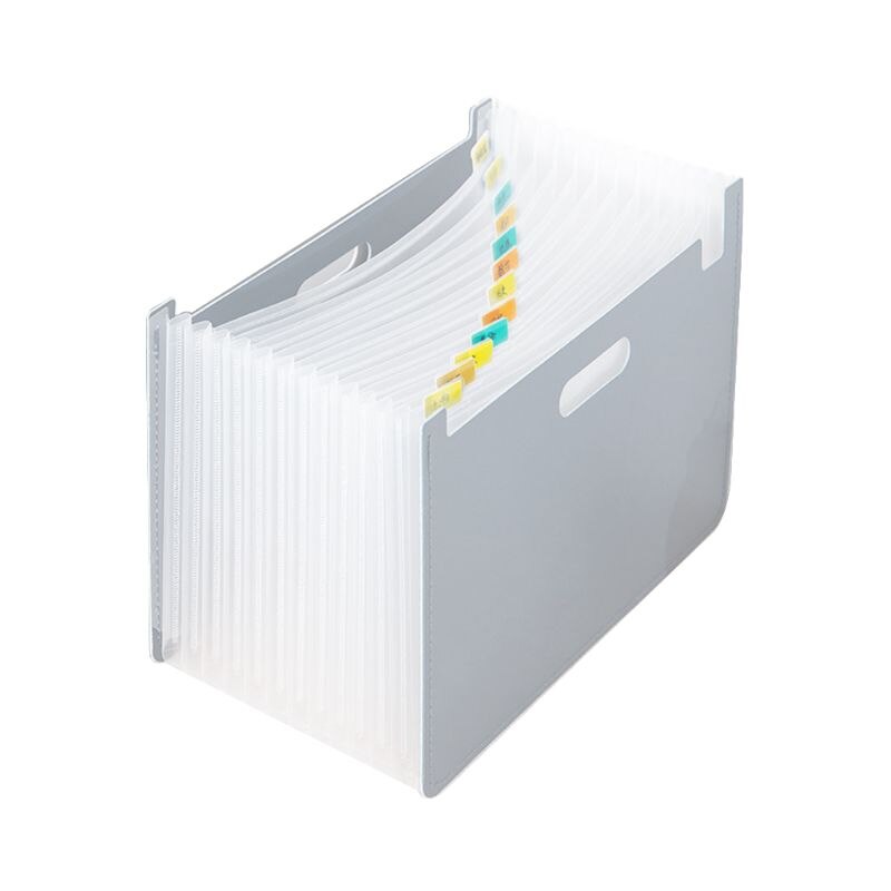 OOTDTY, carpeta de archivo con 13 bolsillos en expansión, organizador A4, soporte de almacenamiento de papel para documentos, material de oficina y escuela: Gray