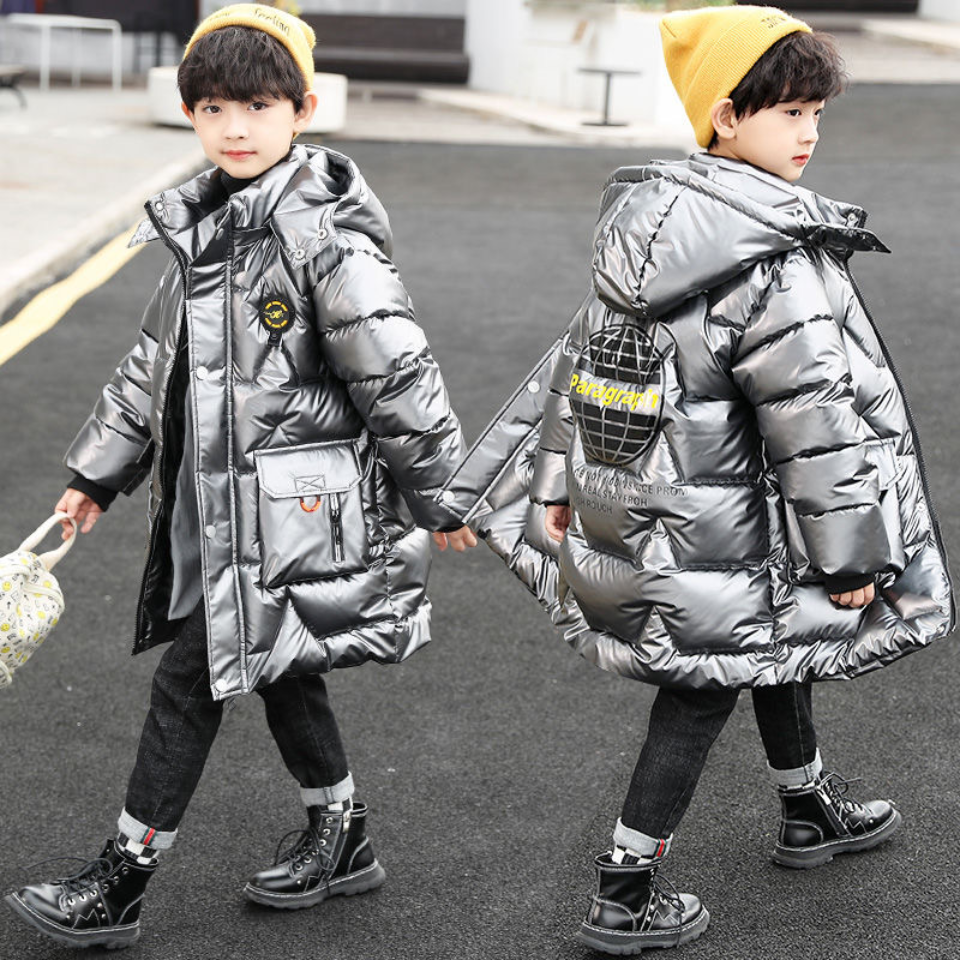 Chaqueta de plumón con capucha para niño, prendas de vestir para niños de 3 a 14 años, Parkas cálidas de algodón impermeables a prueba de viento, ropa de invierno