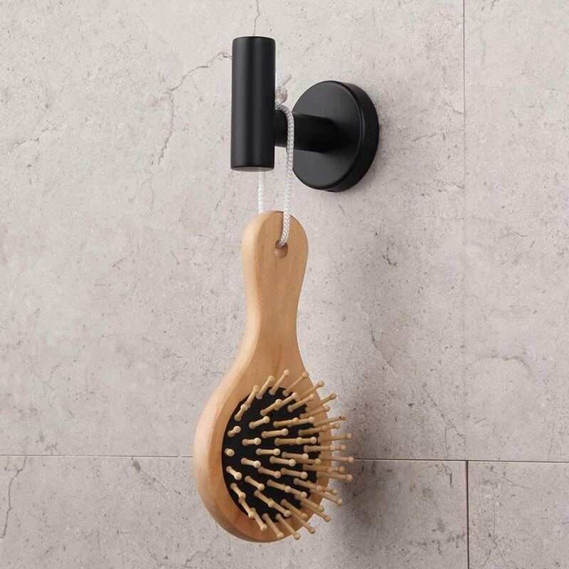 Bathroom Rack Set 3 Piece Set Stainless Steel Bathroom Wall-Mounted Towel Rack Toilet Paper Holder Bathrobe Hook, Black