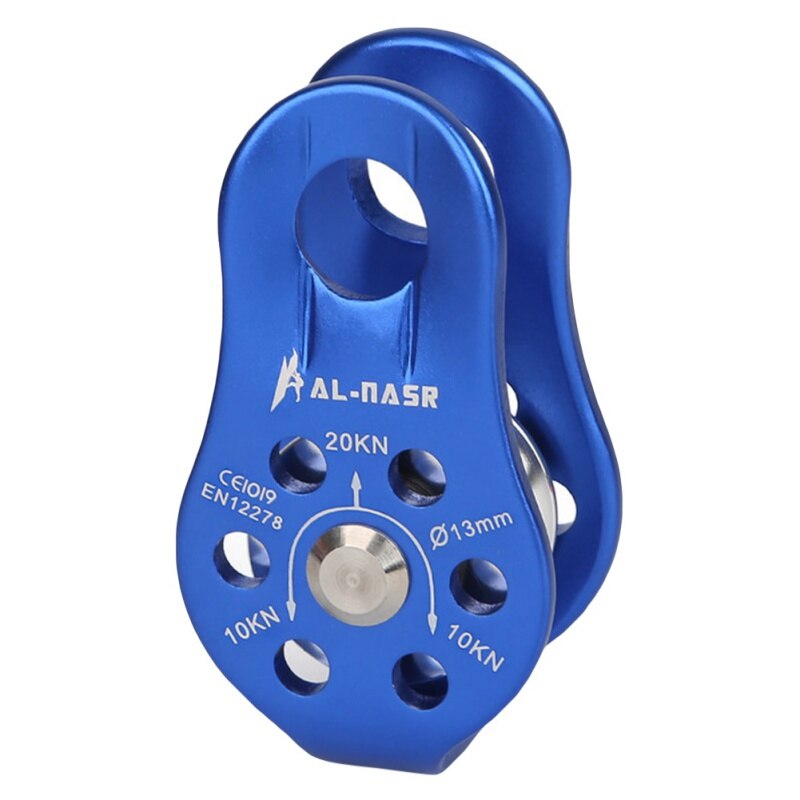 Caminhadas escalada corda polia única polia fixa 20kn montanhismo corda escalada rapel equipamento de sobrevivência ao ar livre esporte: Azul