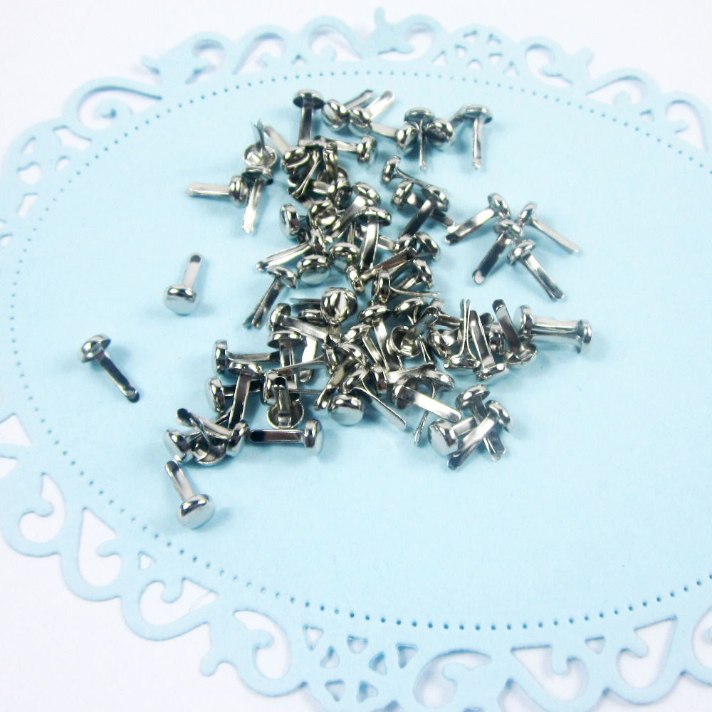 Mini sølv klassiske gør-det-selv dekorative brads håndlavede metal negle billige 500 stk/parti dia 4.5mm