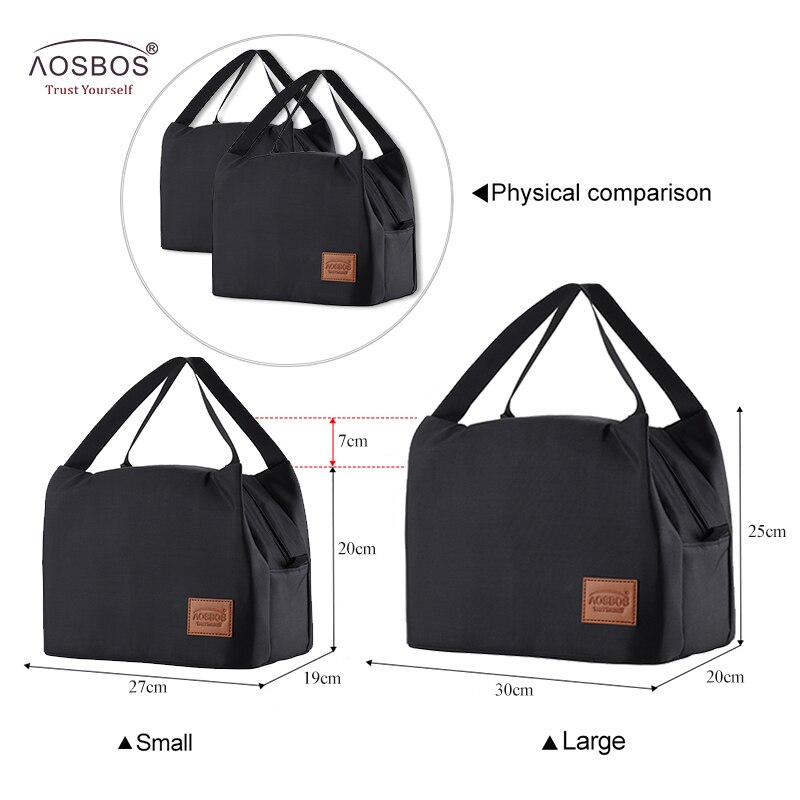 Aosbos Brand Thermal Insulated Lunch Bags Keep Food Fresh Lunch Box Bag Picnic Travel Storage for Women Kids Tote Handbag