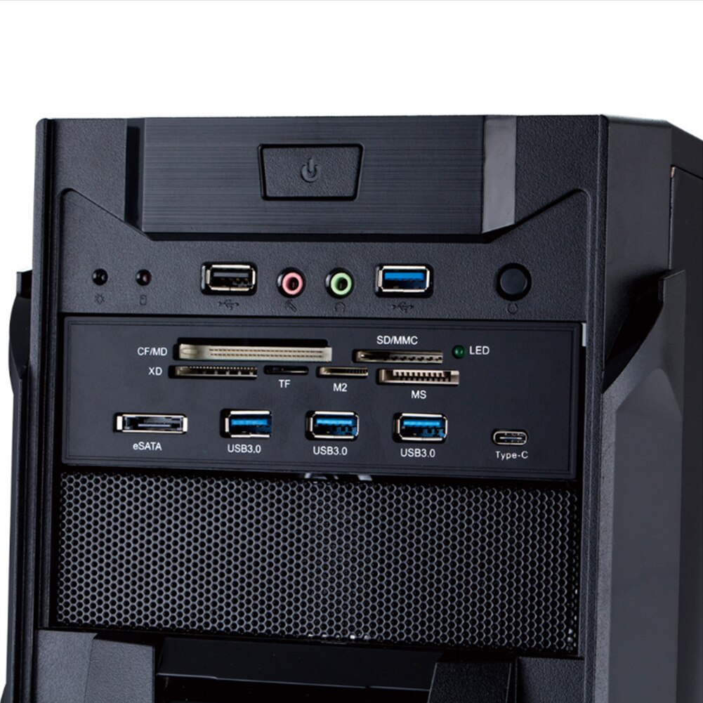 5.25 inch PC Computer Front panel All-in-1 Multifunction card reader 3ports USB3.0 USB 3.1, Support M2, MSO, SD, MS