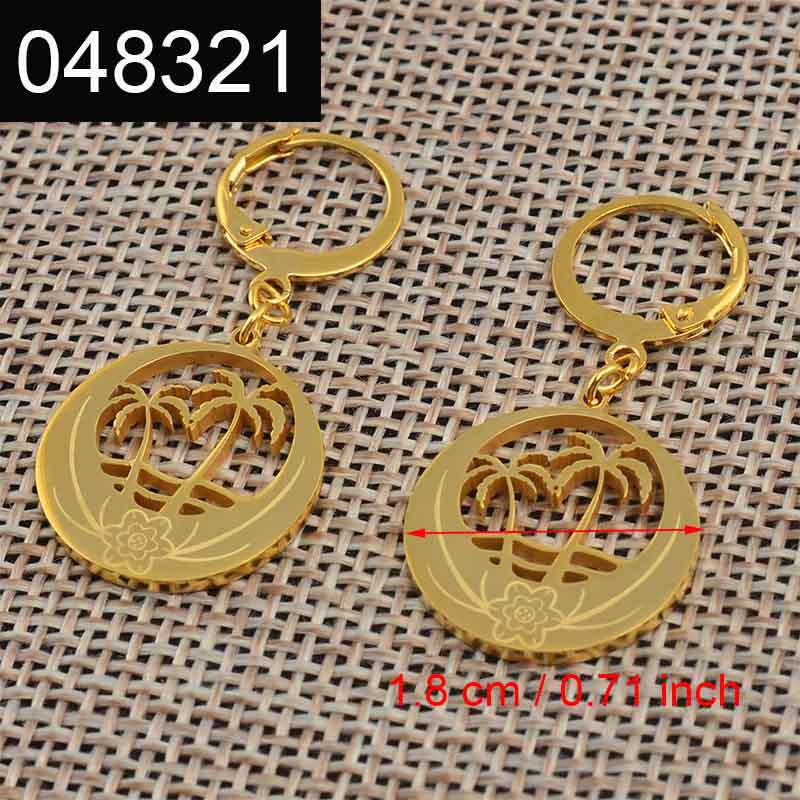 Anniyo Orecchini colore oro per donne Ragazze Orecchini Kiribati Nuova Zelanda Australia Gioielli Marshall Micronesia # 048221: Luce di Colore Giallo Oro