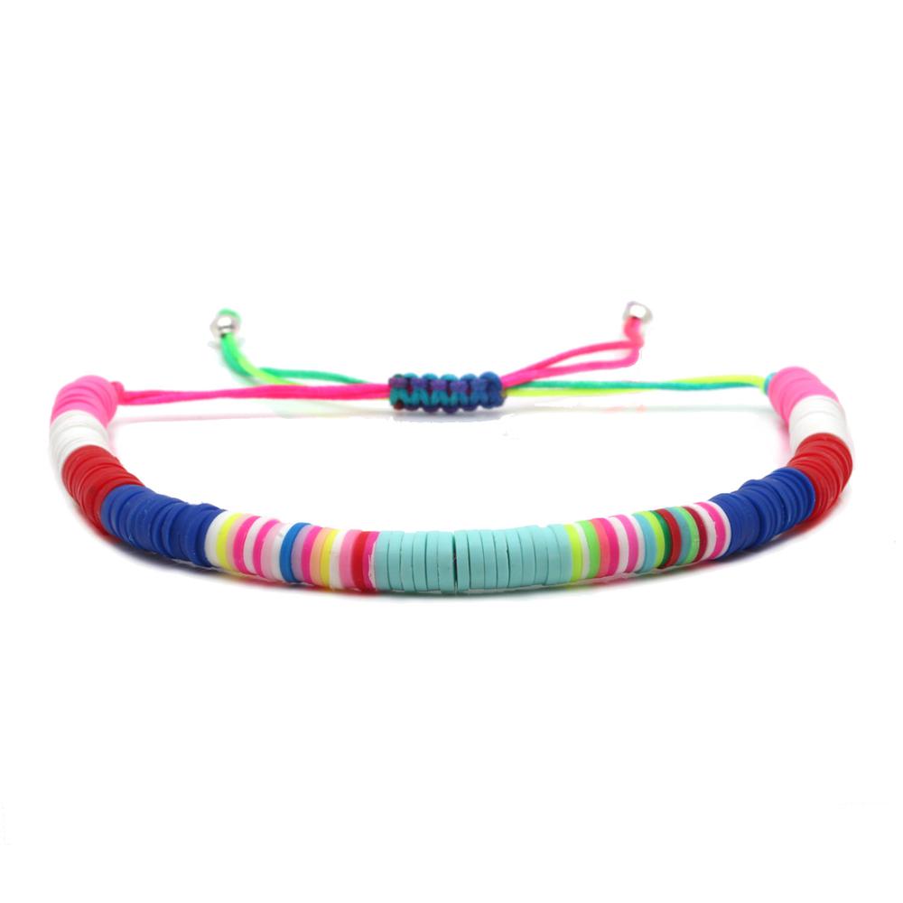 6 millimetri Arcobaleno Multicolore Del Polimero perline Heishi Regolabile Cavigliera Donne 2020 nuovo proprietà Elegante disco di Perline Gioielli Fatti A Mano Il Suo