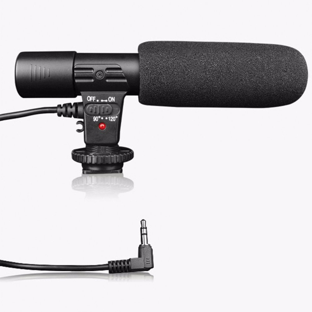 Condenser Microphone 3.5mm Recording Microphone Interview Mic for DSLR Camera Video DV Camcorder