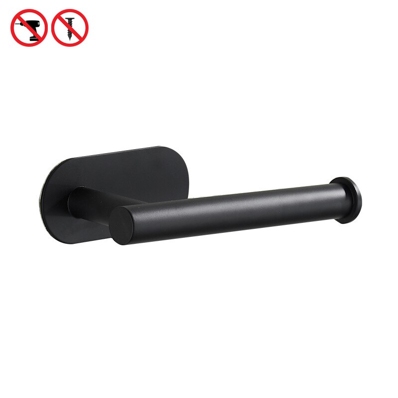 ELLEN Matte Black Bathroom Hardware Set Black Robe Hook Towel Bar Toilet Paper Holder Bath Bathroom Accessories EL480B1001B: Tissue holder