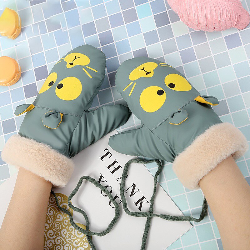 Winter Comfortable Warm Plush Gloves Unisex Down Cloth Cartoon Gloves Kids Gloves