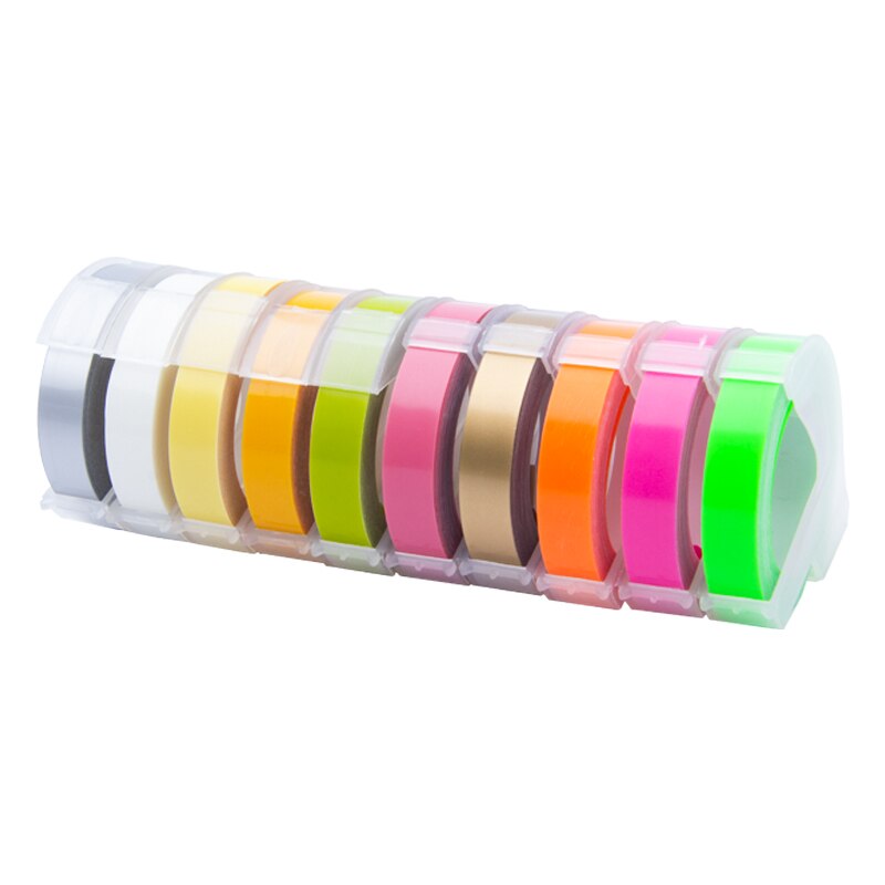 UniPlus 9mm Dymo 3D Präge Label Drucker Maschine Motex E-101 Label Maker DIY Brief Schreibmaschine MultiColor Hand Drucker Band: 10pcs-4