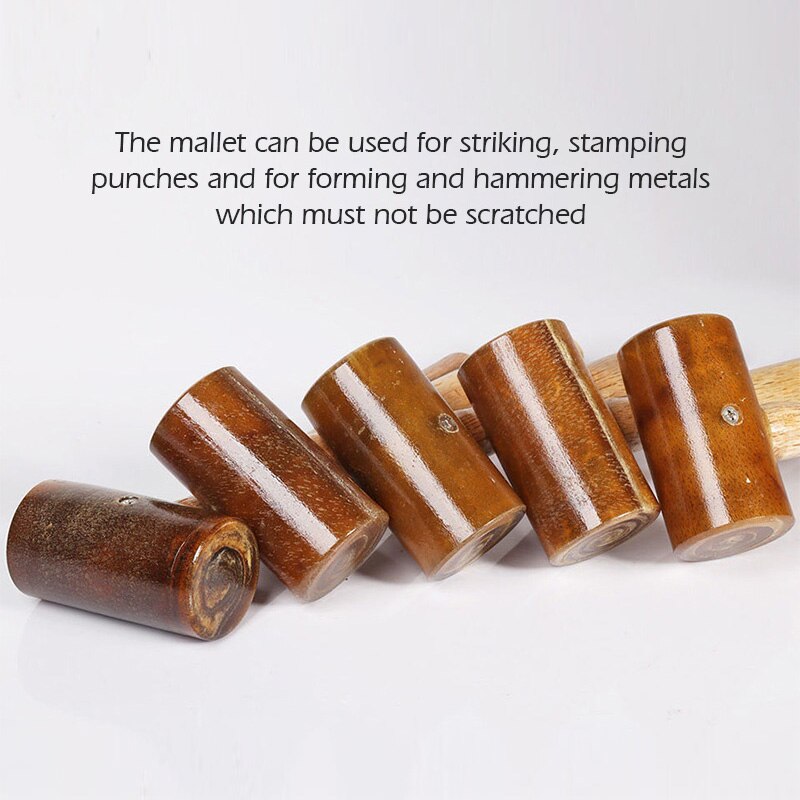 WUTA 100% Rawhide-head Mallet Leather Craft Hammer Stamping Jewelry Leather Worker Craft Tool Good Buffering Capacity 48mm 42mm