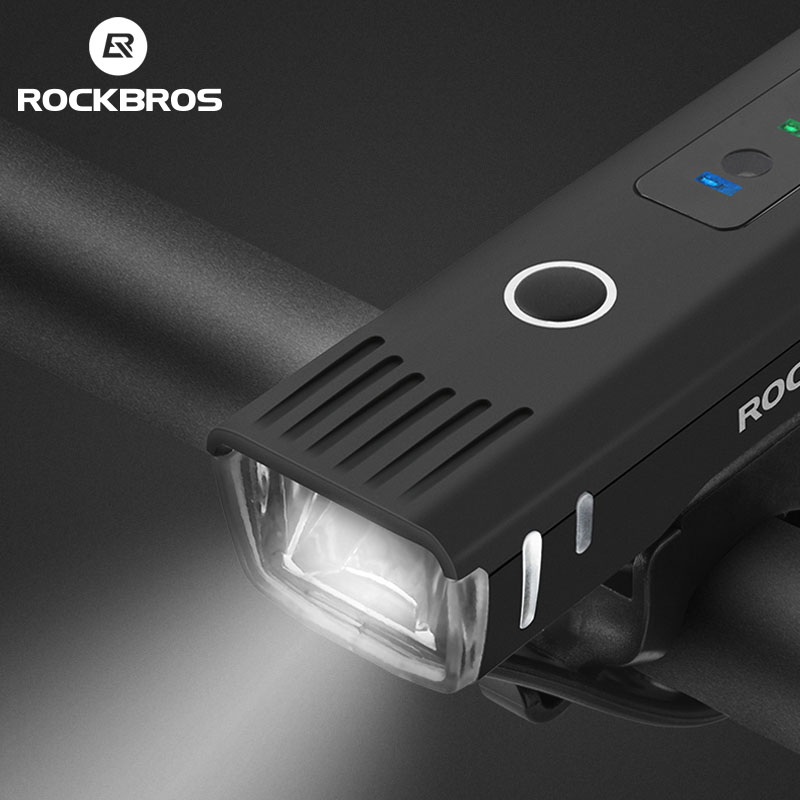 Rockbros Fiets Front Light 250Lumens 1500Mah Sensor Hightlight Mtb Racefiets Licht Headlebar Zaklamp Led Fietsen Licht
