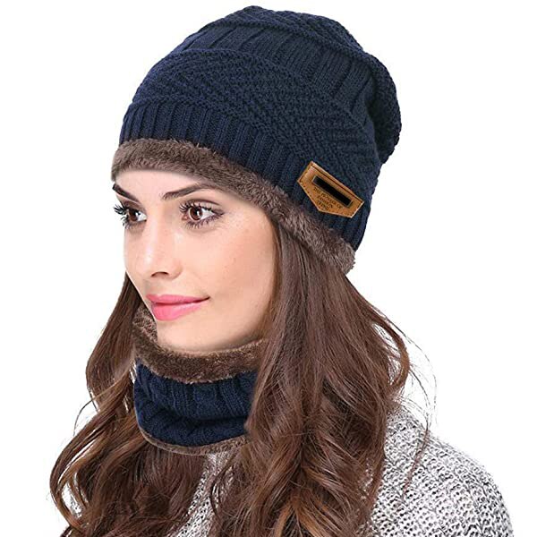 Winter Warm Beanie Hat Scarf Gloves Set Unisex Winter Warm Knitted Beanie Hat Neck Glove for Men Women XRQ88