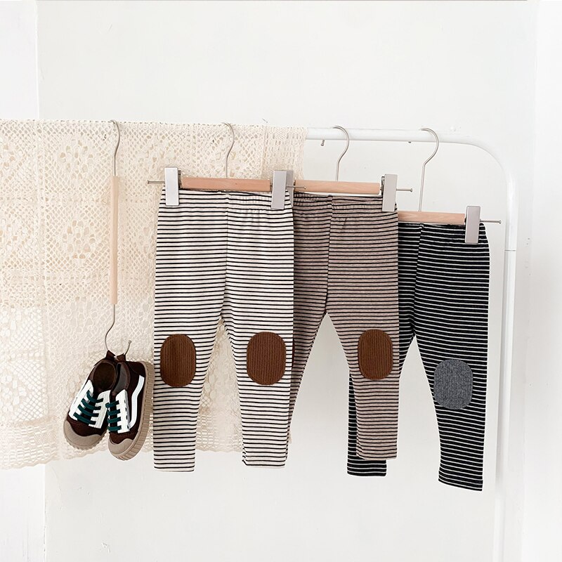 Nuova primavera e autunno neonate e ragazzi collant Leggings elastici a righe bambino vestiti per bambini pantaloni coreani 0-24 mesi
