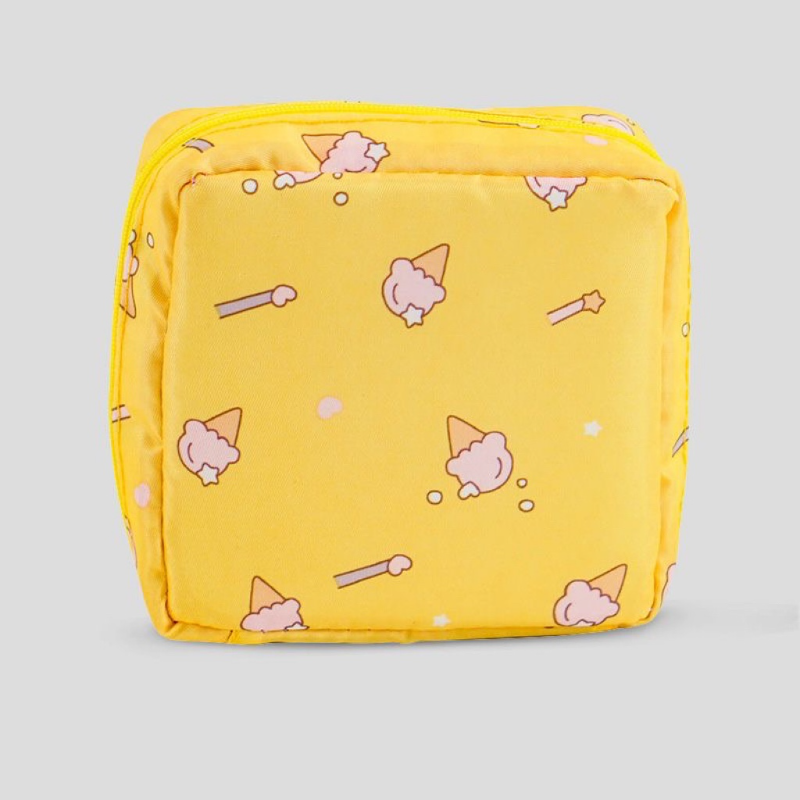 Frauen Tampon Lagerung Tasche fallen Sanitär Pad Beutel Serviette Kosmetik Taschen Organizer Damen machen-hoch Tasche Mädchen Tampon Halfter Organizer: L / Schwarz