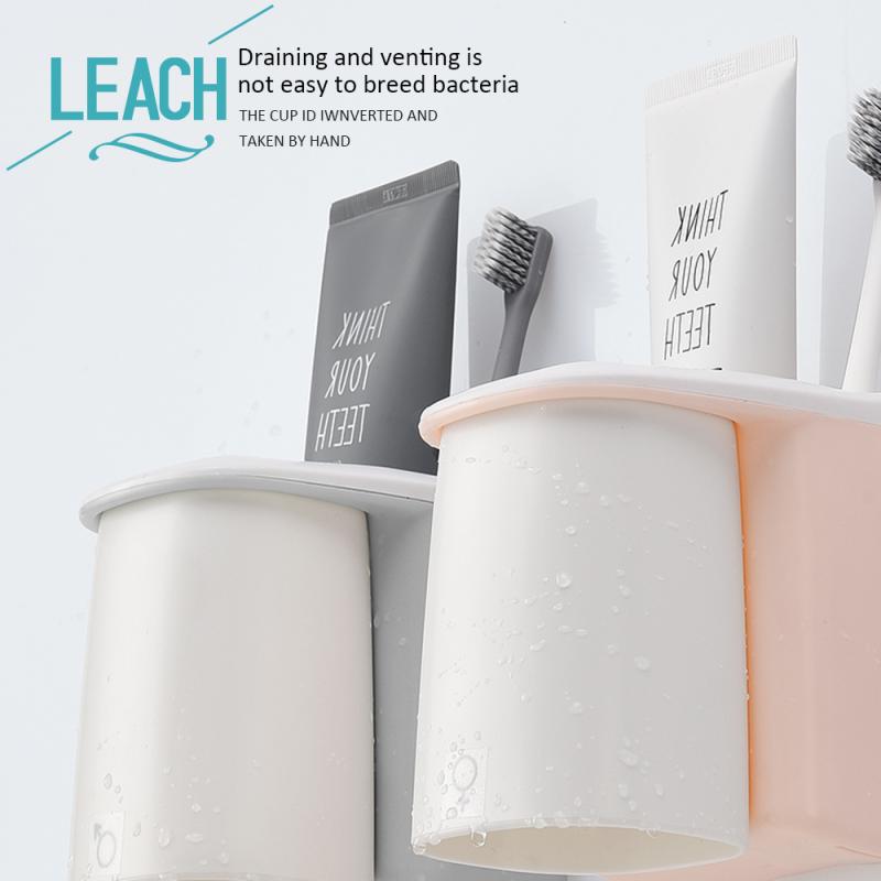 Magnetic Attraction Toothbrush Holder Couple Toothpaste Shaver Shelf Cup Storage Rack Bathroom Washroom Accessories Set Wall
