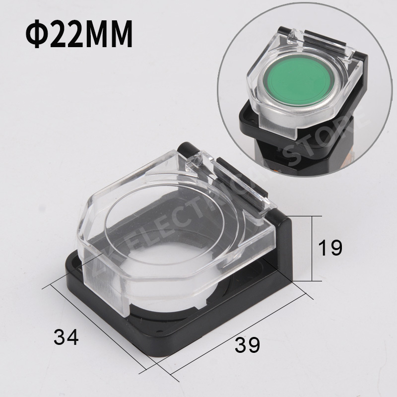 Push button switch protective cover protective cover anti-missing elevator emergency stop 16/22mm accessory round warning ring: green