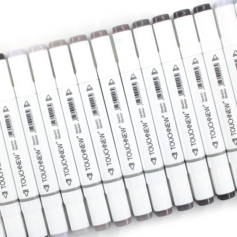 Touchnew Marker Pen 6/12/30 Colors Grey Colors Art Markers Double-Tip Sketch Markers Alcohol Based Ink Tones Art Supplies