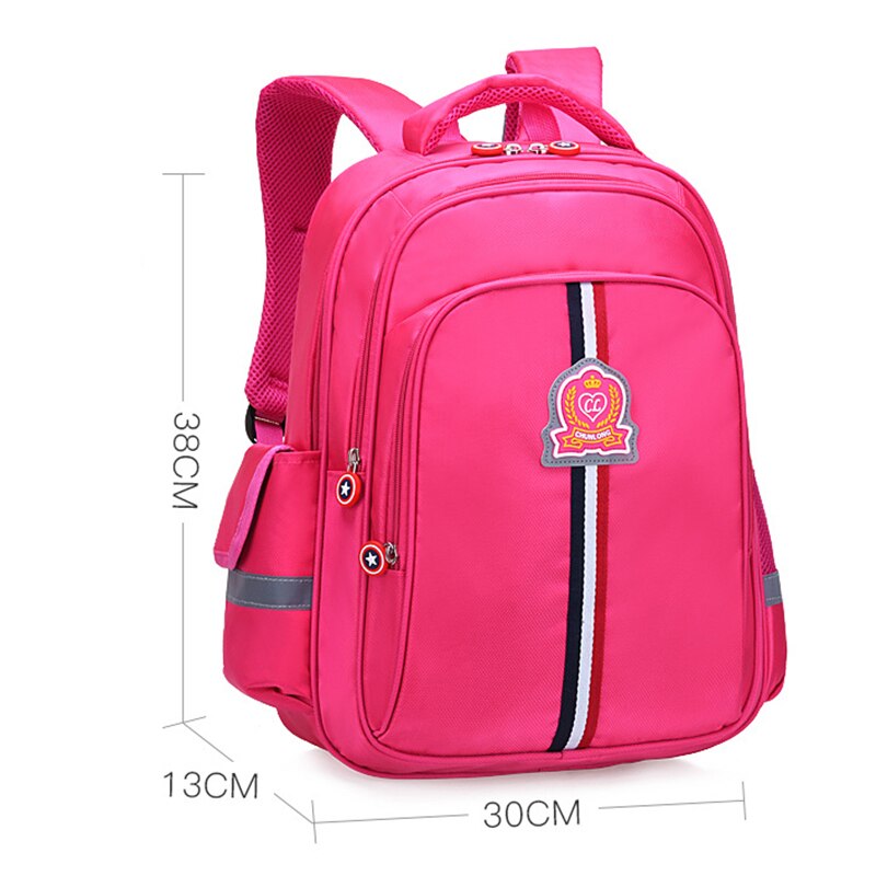 OYIXINGER Nylon Teenager Rucksack Neue Jungen Und Mädchen Grundschüler Bookbag Gebogene Schulter Riemen Einfache Licht Schulranzen: klein Rosa