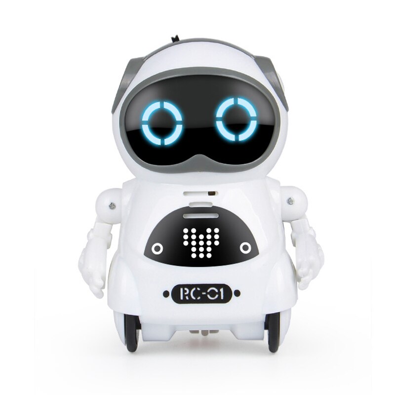 Multifunktionel elektrisk stemme smart mini lommerobot tidlig pædagogisk interaktion fortælling robot  bm88: Hvid
