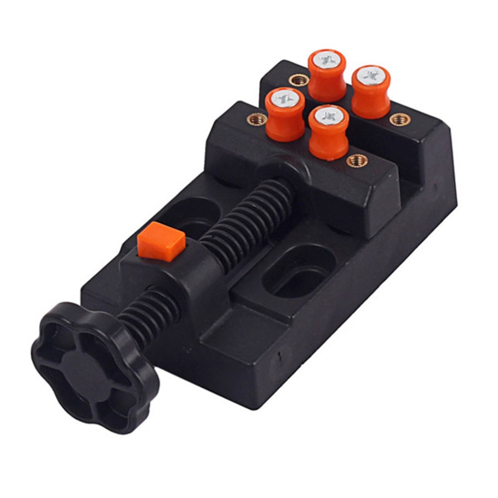 Mini Drill Press Vise Clamp Jewelry Walnut Watch Seal Stamp Hobby Carving Tool Adjustable Jaw Bench Clamp Universal Table Vise