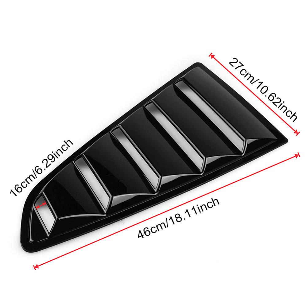 2 Pcs Carbon Fiber Side Window Scoop Louvers Cover Vent for Ford Mustang