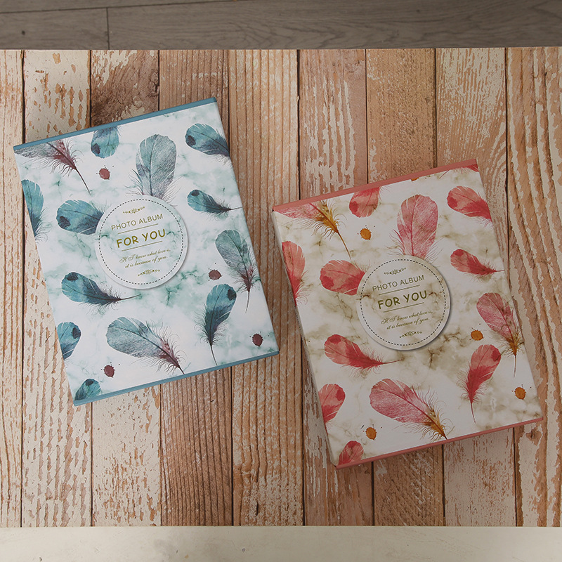 Album Photo de grande capacité de 7 pouces, en boîte, pour Couple, étudiant, Studio Photo, décoration de la maison, plume