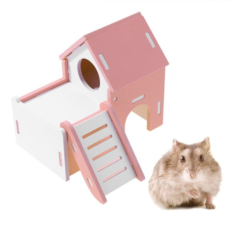 Søt mini lite dyr kjæledyr hamster hus reir kanin pinnsvin kjæledyr sove tømmerhytte dyr sove hus forsyninger leker