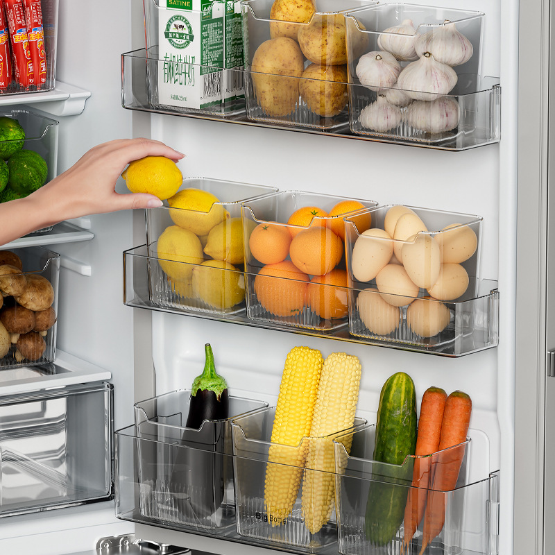 1 STKS Koelkast Zijdeur Opbergdoos Voedsel Groente Fruit Eieren Verse Organizer Huishoudelijke Keuken Koelkast Containers Dozen