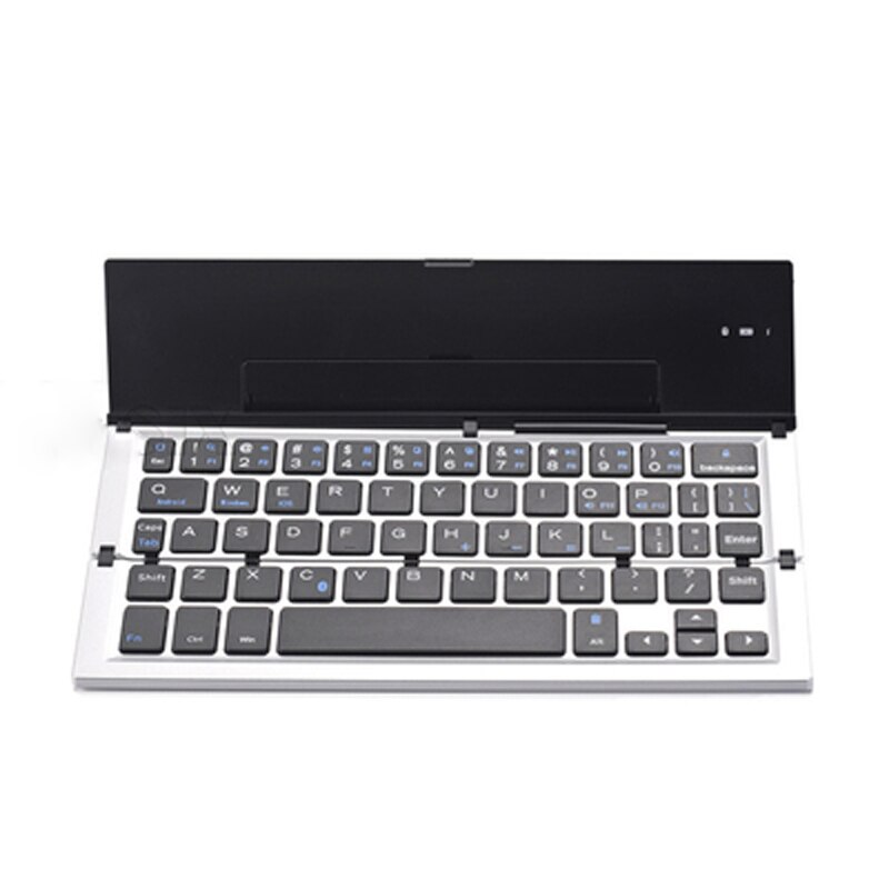 Ultra-thin Folding Blue-tooth Keyboard For Universal Android Tablet Phone Mini Wireless Keyboard: Silver