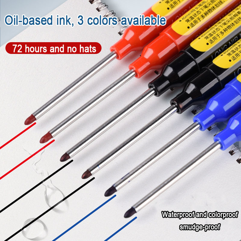 45mm långa spetsiga oljepennor vattentät snabbtorkande lämplig för träbearbetning kakel glas ritning markering kontor