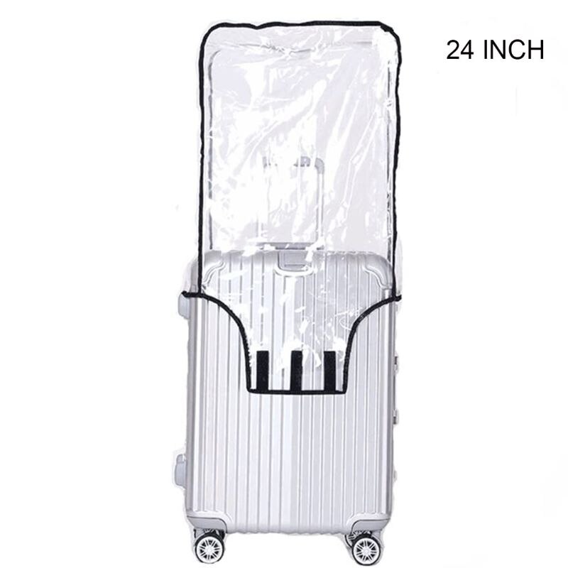 Fuld gennemsigtig bagagebeskyttelsesovertræk tykkere kuffert beskyttelsesafdækning pvc kuffertdæksel rullende bagagedæksel: 24 tommer