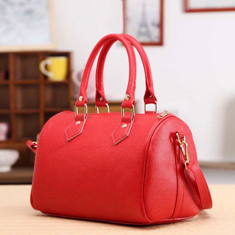 sac à bandoulière en cuir synthétique polyuréthane Hobos femmes sacs à main dames poignée sac en cuir fourre-tout noir rouge Beige dames parti sacs à main: red