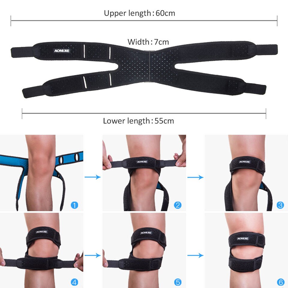 AONIJIE Knee Strap Dual Patella Athletics X-shaped Brace Support Pad Pain Relief Band E4096 Hiking Soccer Basketball Volleyball