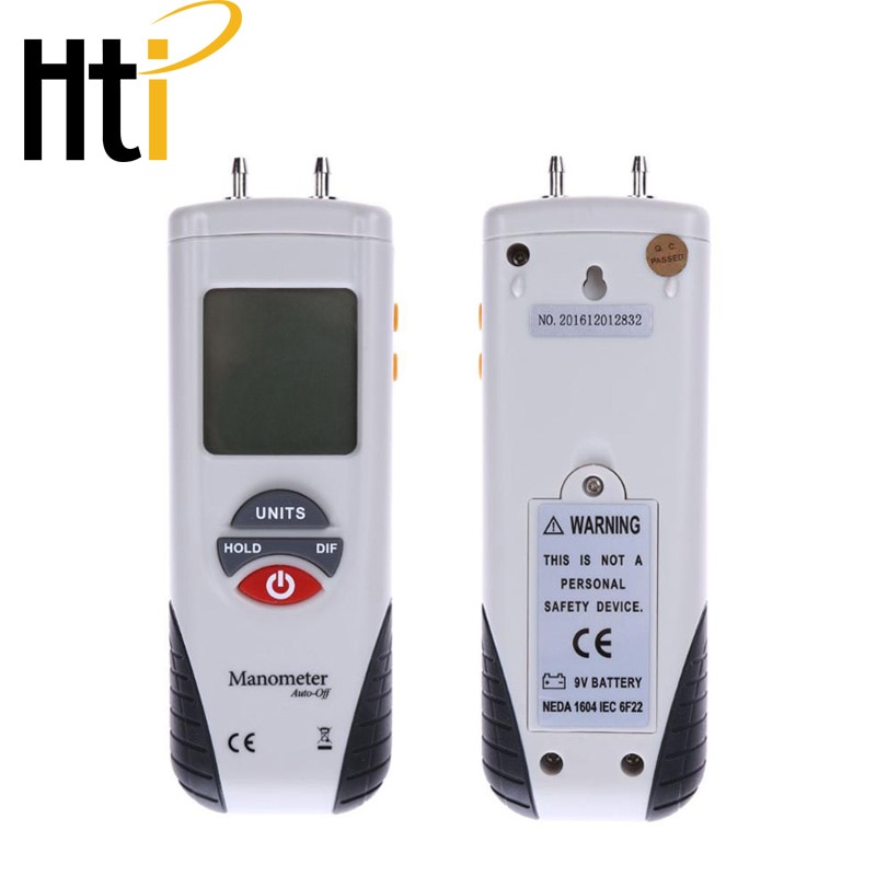 Hti-Xintai Digitale Manometer Dual Port Luchtdruk Meter Manometer HVAC Gas Tester Grote LCD Display met Achtergrondverlichting basic