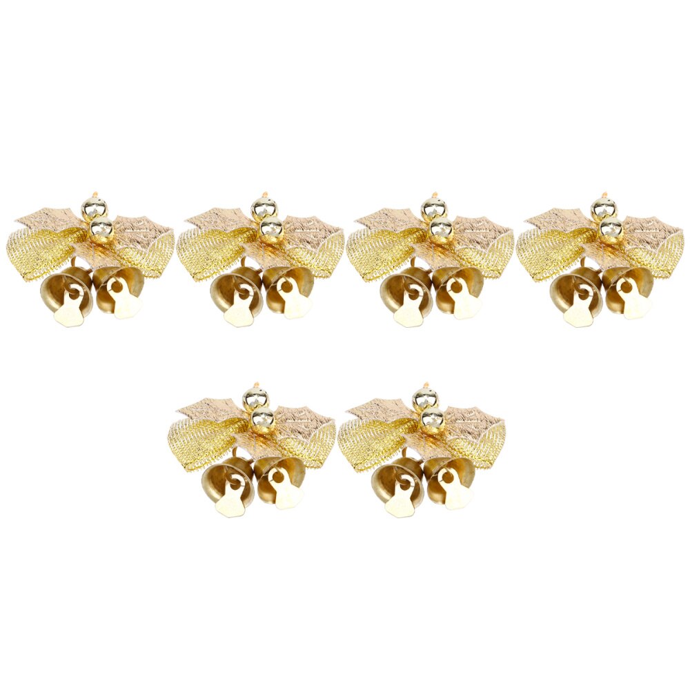 6pcs Christmas Fabric Bows Mini Christmas Tree Bows Xmas Bowknot Decoration