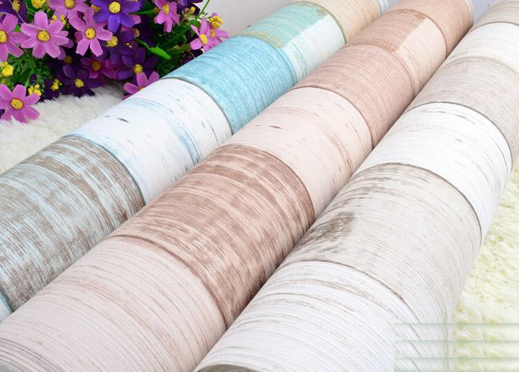 3d Papel de Parede Vintage Blauw 3d Hout Behang Rolls voor Slaapkamer Sofa Achtergrond bars Muur papierrol 3d Wandbekleding