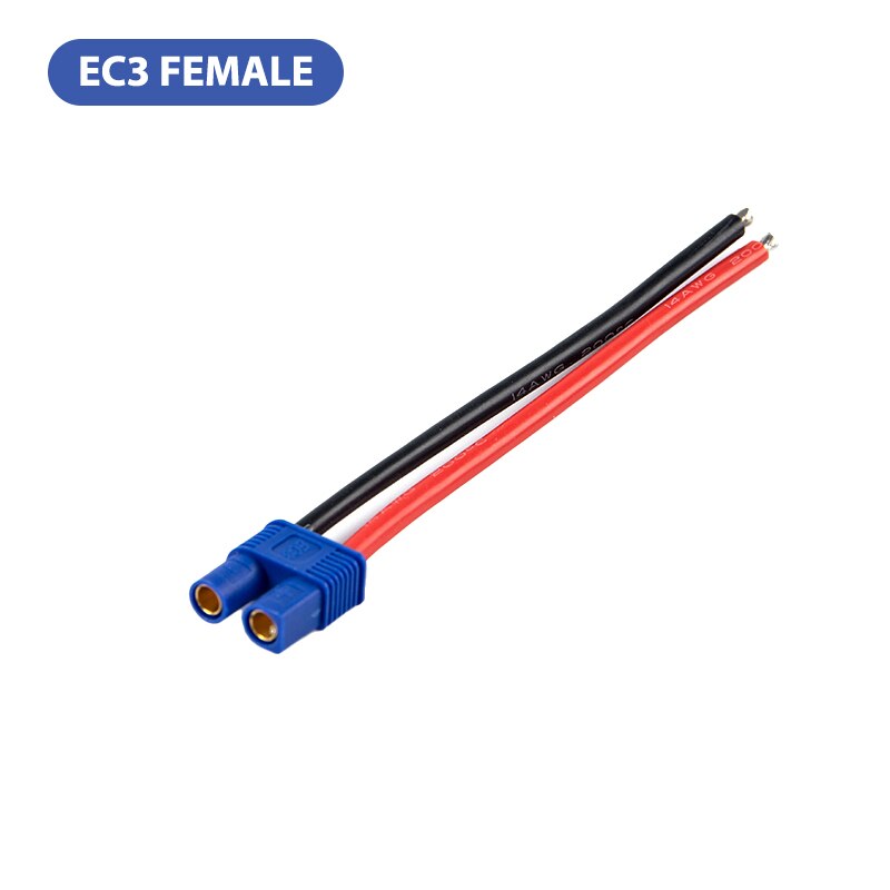 Connecteur mâle/femelle EC2/EC3/EC5, câble en queue de cochon, fil de Silicone, batterie RC Lipo, offre spéciale,: EC3 female
