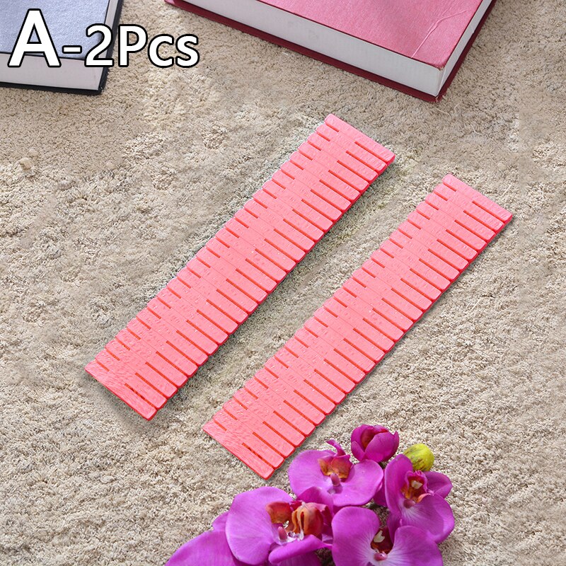 2/4pcs Plastic DIY Grid Drawer Adjustable Separator Divider Cabinet DIY Grid Household Necessities Storage Chest Organizer Tools: 2pcs-Red