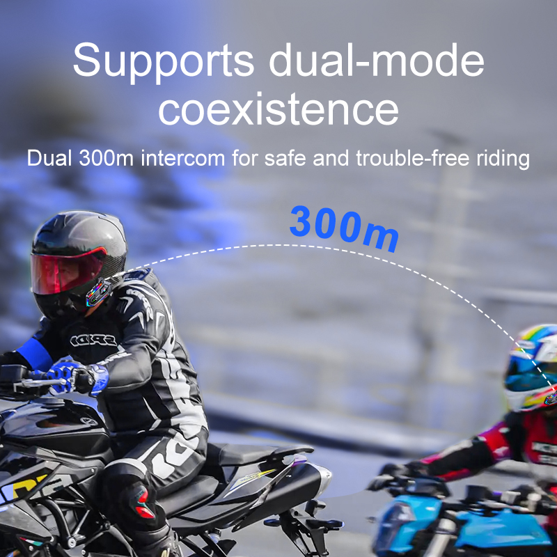 Motorrad-Gegensprechanlage, Bluetooth-Helm-Headset, 2-Fahrer, kabellos, BT-Gegensprechanlage, Kommunikator, Moto-Helm-Gegensprechanlage