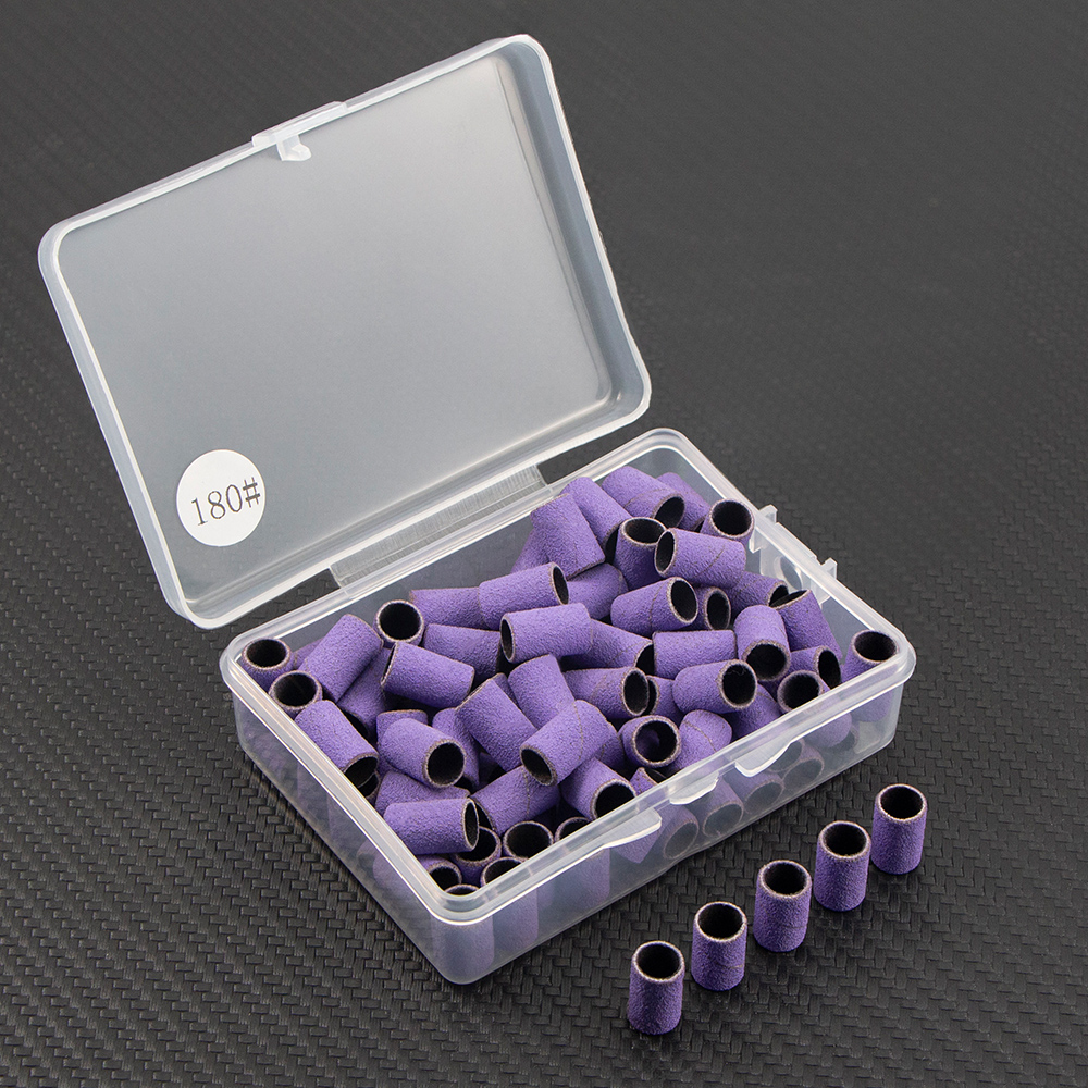 100 Uds. Brocas para uñas, bandas de lijado para máquina eléctrica, lima, amoladora, lijadora, juego de bandas para uñas acrílicas, herramientas de eliminación de Gel: Oro