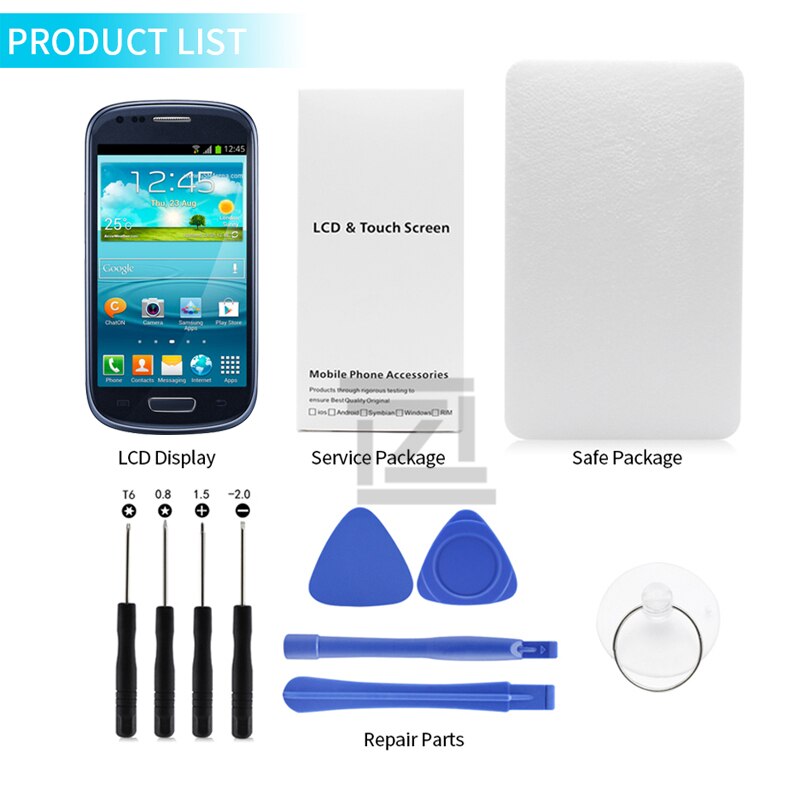 Samsung Galaxy S3 Mini Screen Replacement - 4.0" Super AMOLED LCD Display I8190 Touch Screen Digitizer Assembly
