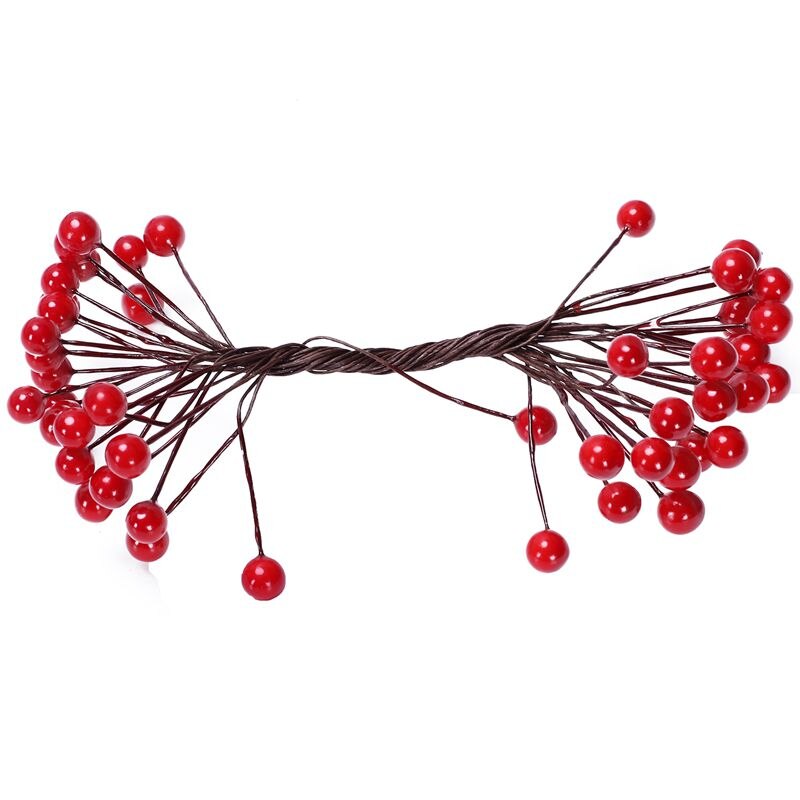 500 bær deco røn bær wire dia . 0.8cm rød kunstig