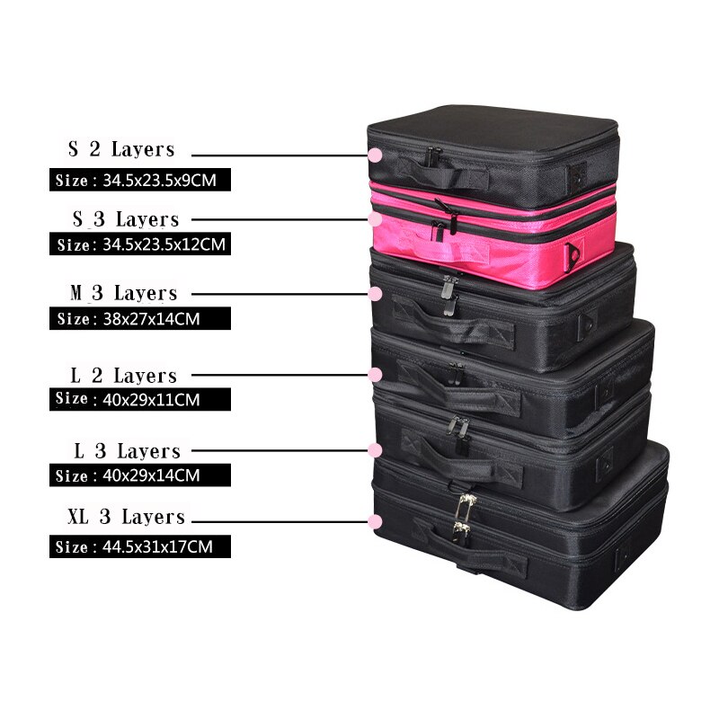HMUNII neceser para mujer, organizador de maquillaje de viaje, caja de maquillaje , bolsa de cosméticos, bolsas, estuche de belleza para artista de maquillaje