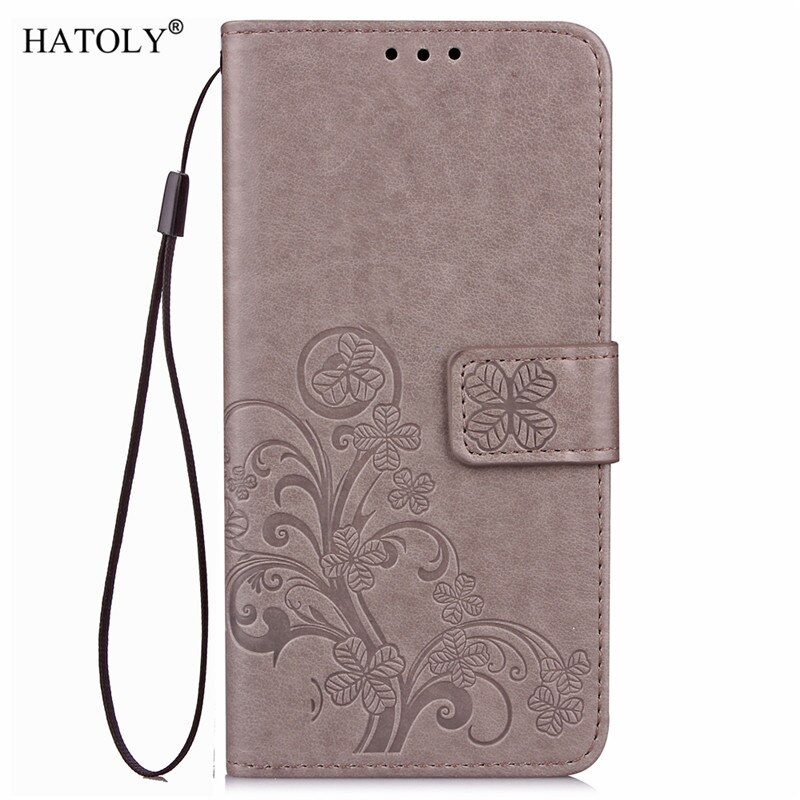 HATOLY For Phone Case LG K3 Cover 4.5'' Flip PU Leather & TPU Holster Case For LG K3 Case K3 Funda With Card Slot: Gray