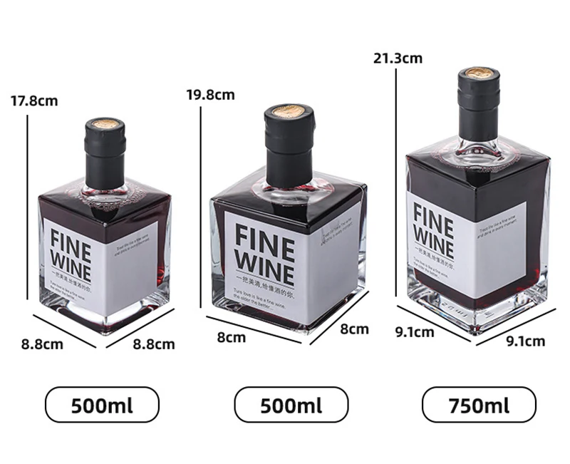 Bourbon-karaffel til whisky, skotsk whisky, spiritus, firkantet blyfri skotsk whisky-karaffel, premium vodka-karaffel