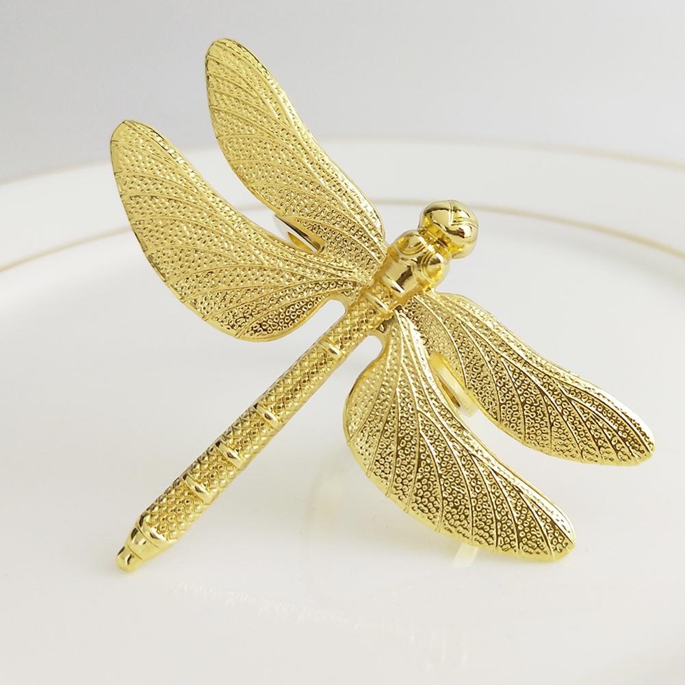 Øyenstikker serviettring stoler spenner bryllupsarrangement dekorasjon håndverk oppbevaringsholder håndlaget festrekvisita borddekorasjoner: Gull