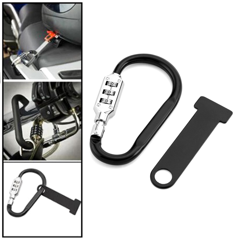 Motorcycle Helmet Lock Buckle Scooter Anti-theft Open Face Helmet Lock Fastener with T-Bar For Motorbike Bike Padlock Helmet