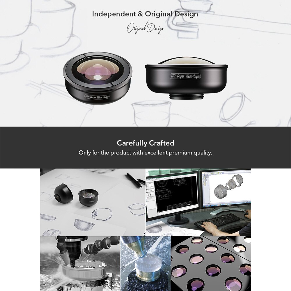 APEXEL 170 lente súper gran angular para doble lente de Smartphone de una sola lente para iPhone Samsung Galaxy Huawei Smartphones